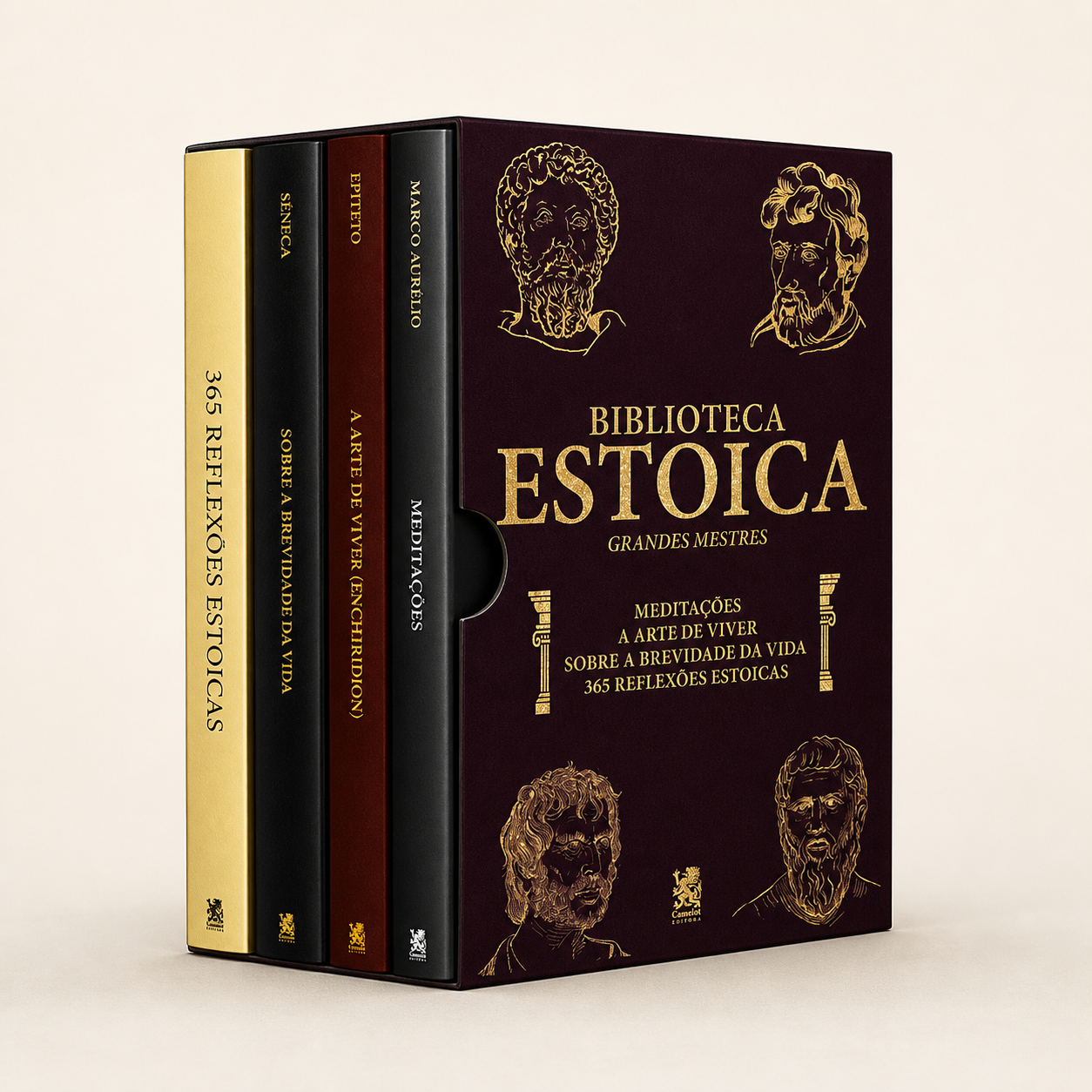 Box Biblioteca Estoica Grandes Mestres Vol. 03 com quatro livros